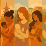 World map showing global breastfeeding rates and cultural practices by region