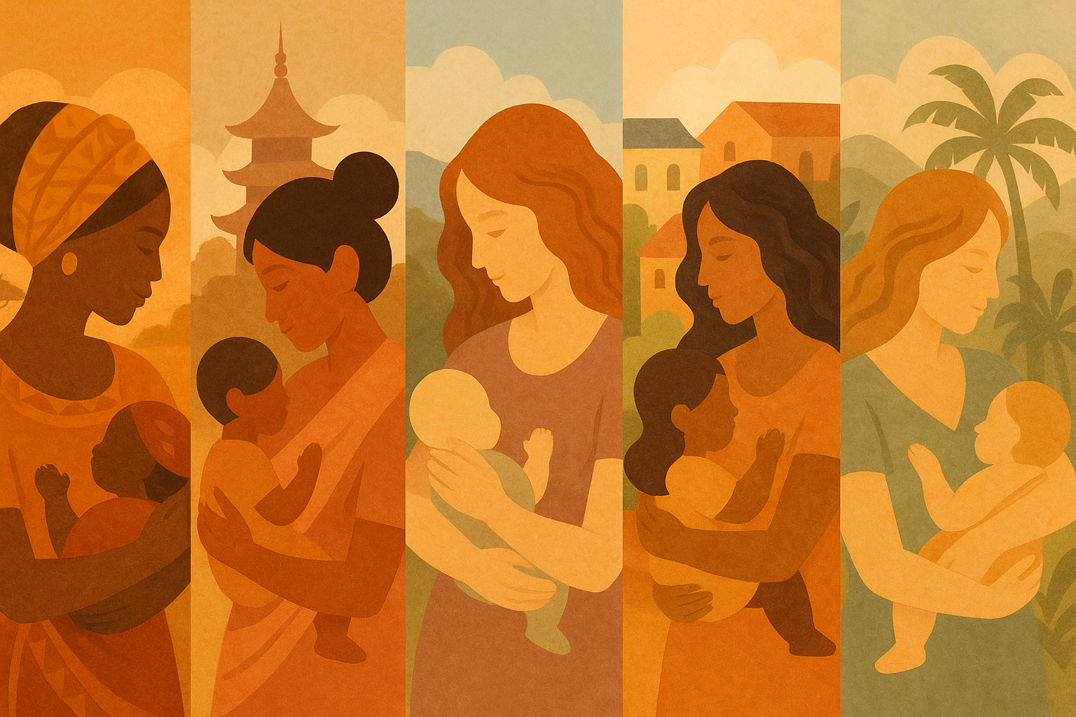 World map showing global breastfeeding rates and cultural practices by region