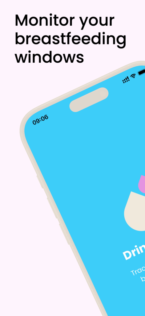 Drink & Milk app interface showing alcohol calculation timer