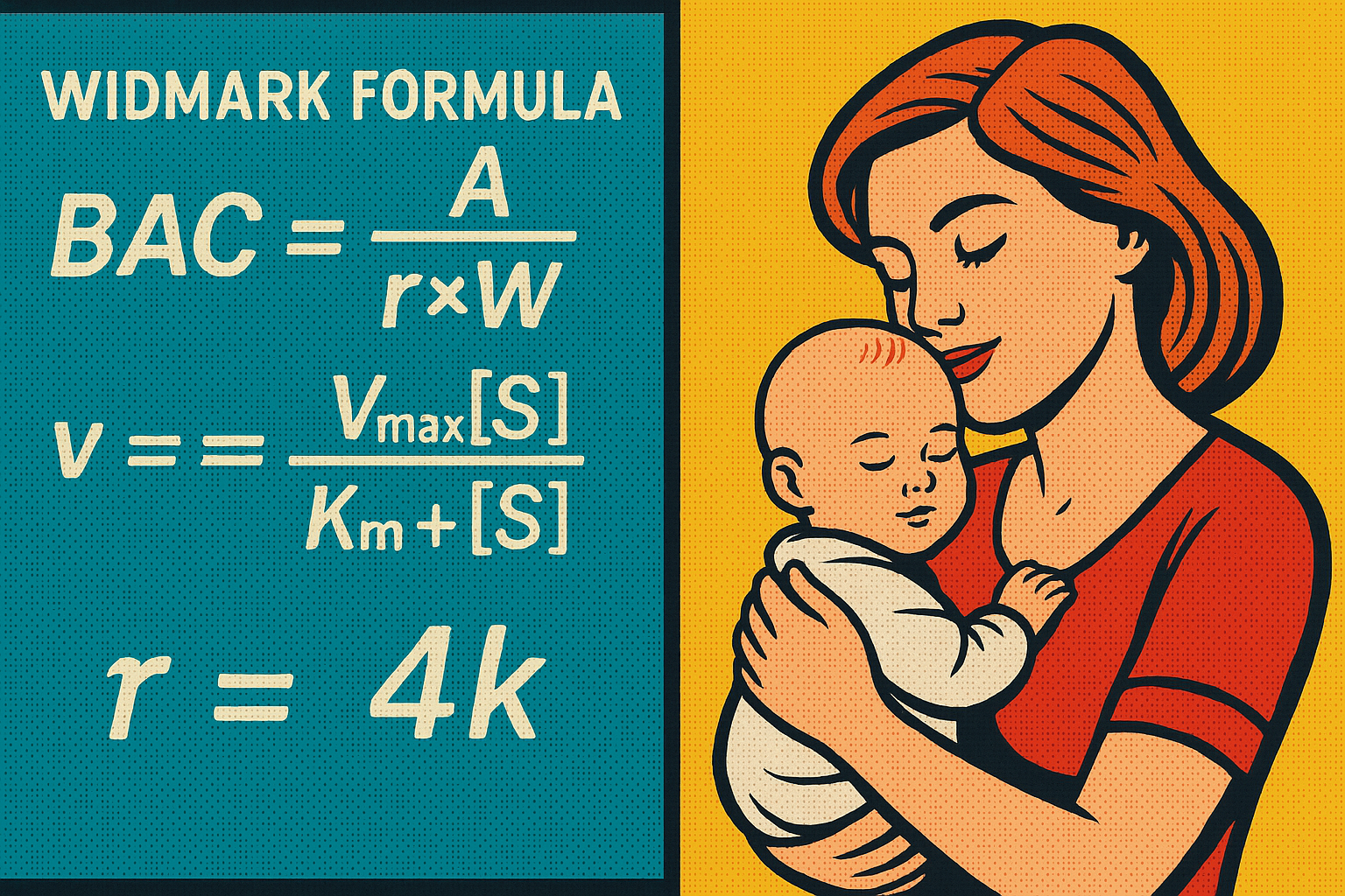 Widmark formula and a mother cuddling her baby
